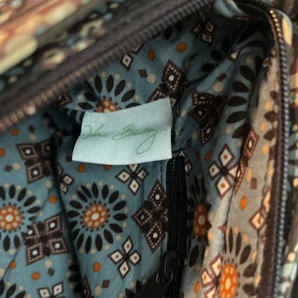 Vera Bradley quilted floral canyon brown/tan/orange design shoulder strap purse - Picture 13 of 13
